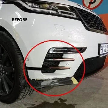 White Range Rover before repair