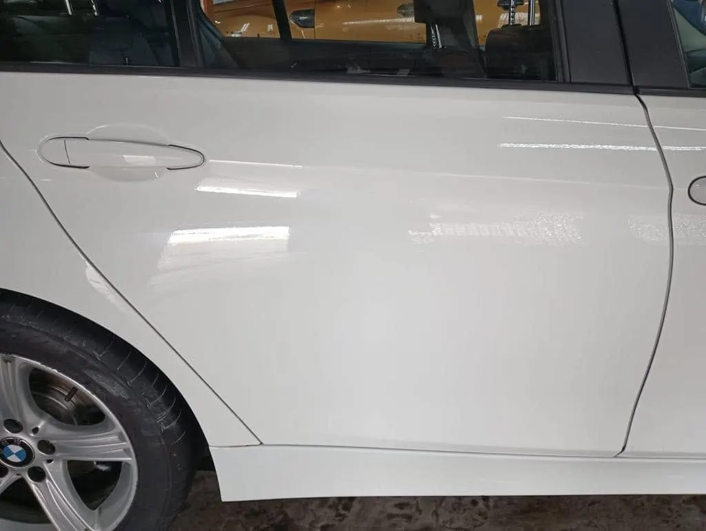 White BMW after repair